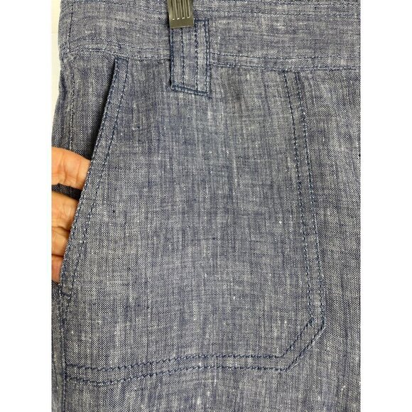 Caslon womens wide leg !00% Linen  pants large blue white fleck - Picture 4 of 7
